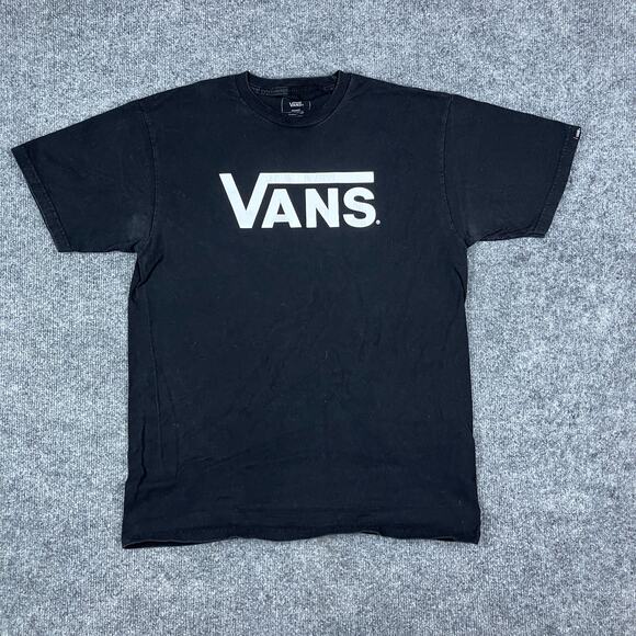 Vans T-Shirt Mens Medium Black Classic Fit Logo Graphic Casual Skate Tee - Picture 1 of 8
